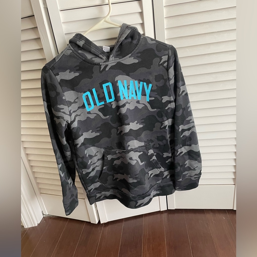 Old Navy Camouflage Hoodie Black and Gray